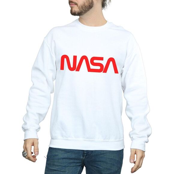 NASA Mens Modern Logo Sweatshirt / White - Picture 2 of 5